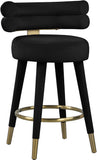 Fitzroy Velvet Counter Stool Set - Sophisticated Design with Upholstered Legs and Gold Accents