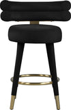 Fitzroy Velvet Counter Stool Set - Sophisticated Design with Upholstered Legs and Gold Accents