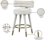 Fitzroy Velvet Counter Stool Set - Sophisticated Design with Upholstered Legs and Gold Accents