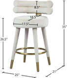 Fitzroy Velvet Counter Stool Set - Sophisticated Design with Upholstered Legs and Gold Accents