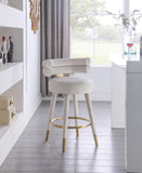 Fitzroy Velvet Counter Stool Set - Sophisticated Design with Upholstered Legs and Gold Accents