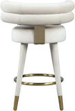 Fitzroy Velvet Counter Stool Set - Sophisticated Design with Upholstered Legs and Gold Accents