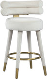 Fitzroy Velvet Counter Stool Set - Sophisticated Design with Upholstered Legs and Gold Accents