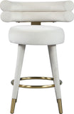 Fitzroy Velvet Counter Stool Set - Sophisticated Design with Upholstered Legs and Gold Accents