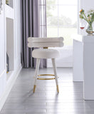Fitzroy Velvet Counter Stool Set - Sophisticated Design with Upholstered Legs and Gold Accents