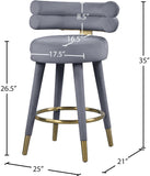 Fitzroy Velvet Counter Stool Set - Sophisticated Design with Upholstered Legs and Gold Accents