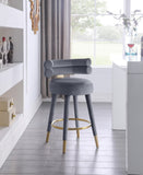 Fitzroy Velvet Counter Stool Set - Sophisticated Design with Upholstered Legs and Gold Accents