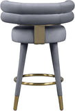 Fitzroy Velvet Counter Stool Set - Sophisticated Design with Upholstered Legs and Gold Accents