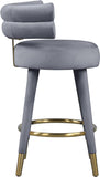 Fitzroy Velvet Counter Stool Set - Sophisticated Design with Upholstered Legs and Gold Accents