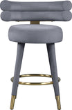 Fitzroy Velvet Counter Stool Set - Sophisticated Design with Upholstered Legs and Gold Accents
