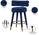 Fitzroy Velvet Counter Stool Set - Sophisticated Design with Upholstered Legs and Gold Accents