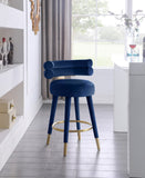 Fitzroy Velvet Counter Stool Set - Sophisticated Design with Upholstered Legs and Gold Accents