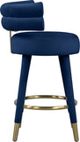Fitzroy Velvet Counter Stool Set - Sophisticated Design with Upholstered Legs and Gold Accents