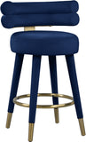 Fitzroy Velvet Counter Stool Set - Sophisticated Design with Upholstered Legs and Gold Accents