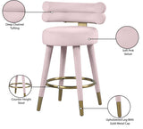 Fitzroy Velvet Counter Stool Set - Sophisticated Design with Upholstered Legs and Gold Accents