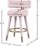 Fitzroy Velvet Counter Stool Set - Sophisticated Design with Upholstered Legs and Gold Accents