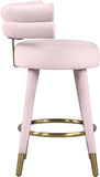 Fitzroy Velvet Counter Stool Set - Sophisticated Design with Upholstered Legs and Gold Accents