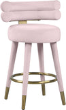 Fitzroy Velvet Counter Stool Set - Sophisticated Design with Upholstered Legs and Gold Accents