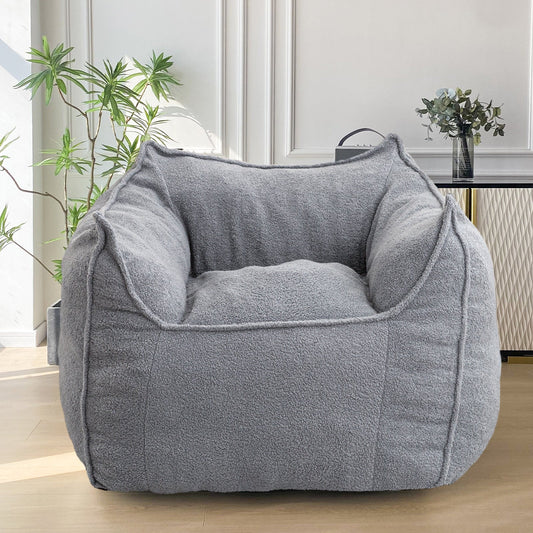 MAXYOYO Artistic Bean Bag Chair Sofa, Bean Bag Lazy Chair for Adults with Armrests for Gaming, Reading (Grey)