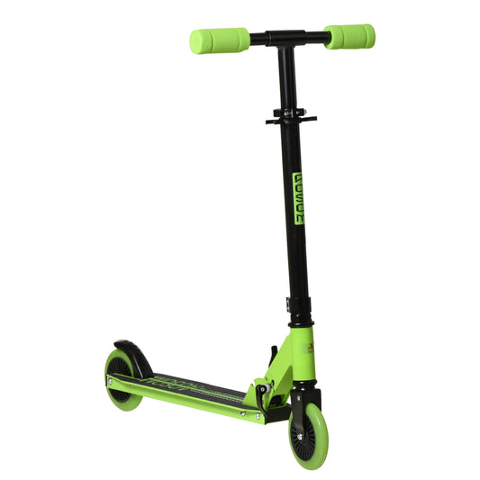 Foldable Aluminum Kick Scooter for Kids with Adjustable Height Handlebar, Green