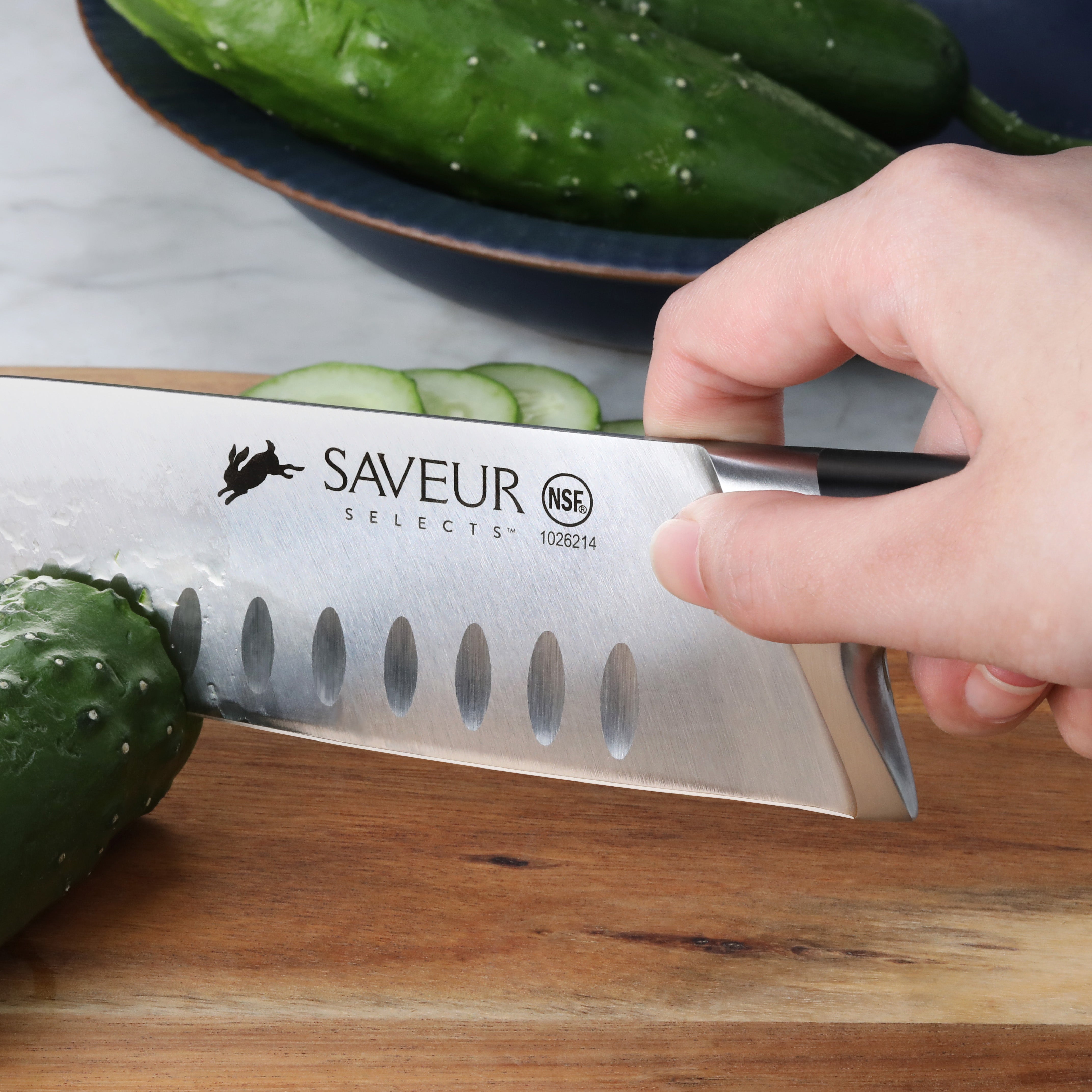 Saveur Selects 7-Inch Santoku Knife, Forged German Steel, 1026214