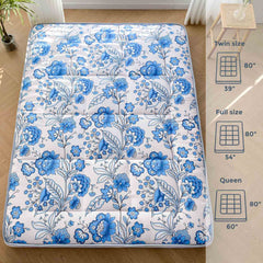 MAXYOYO Padded Japanese Floor Mattress,  Floral Printed Futon Mattress Folding Sleeping Pad