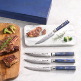 KITA Series 4-Piece Fine Edge Steak Knife Set, High Carbon X-7 Damascus Steel, 501509