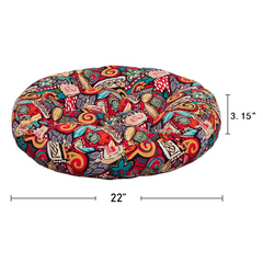 SAYYOYKYOYO Boho Round Floor Cushion, 22 Inch