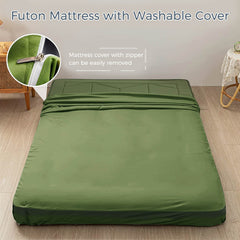 MAXYOYO 6" Extra Thick Floor Futon Mattress, Geometric Diamond, Green