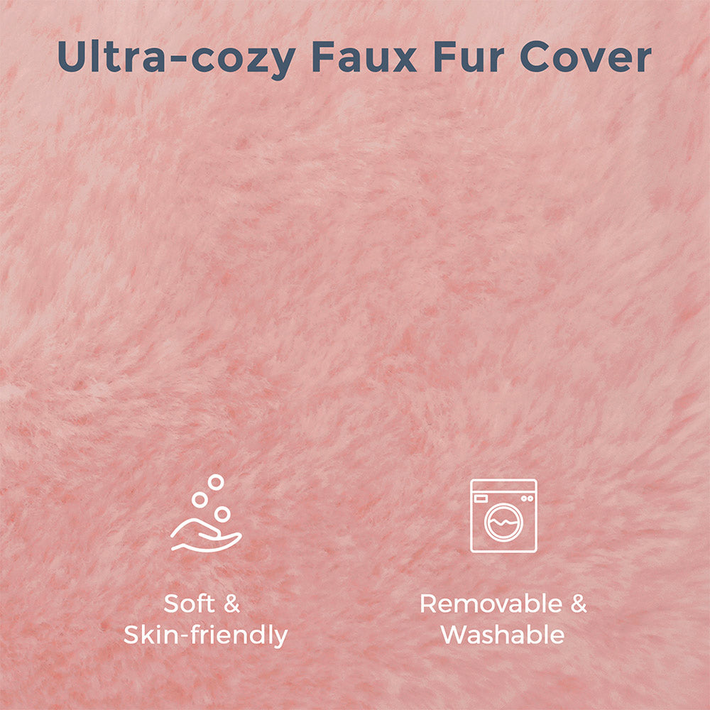 MAXYOYO Human Dog Bed, Faux Fur Giant Bean Bag Bed for Humans and Pets, Pink