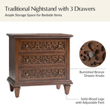Colombo 3-Drawer Nightstand with Built-In Outlets(Optional Types)