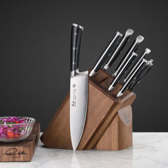 H Series 10-Piece Knife Block Set, Forged German Steel, Acacia Block, 1026160