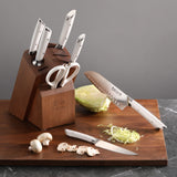 HELENA Series 8-Piece Knife Block Set, Forged German Steel, Acacia Block