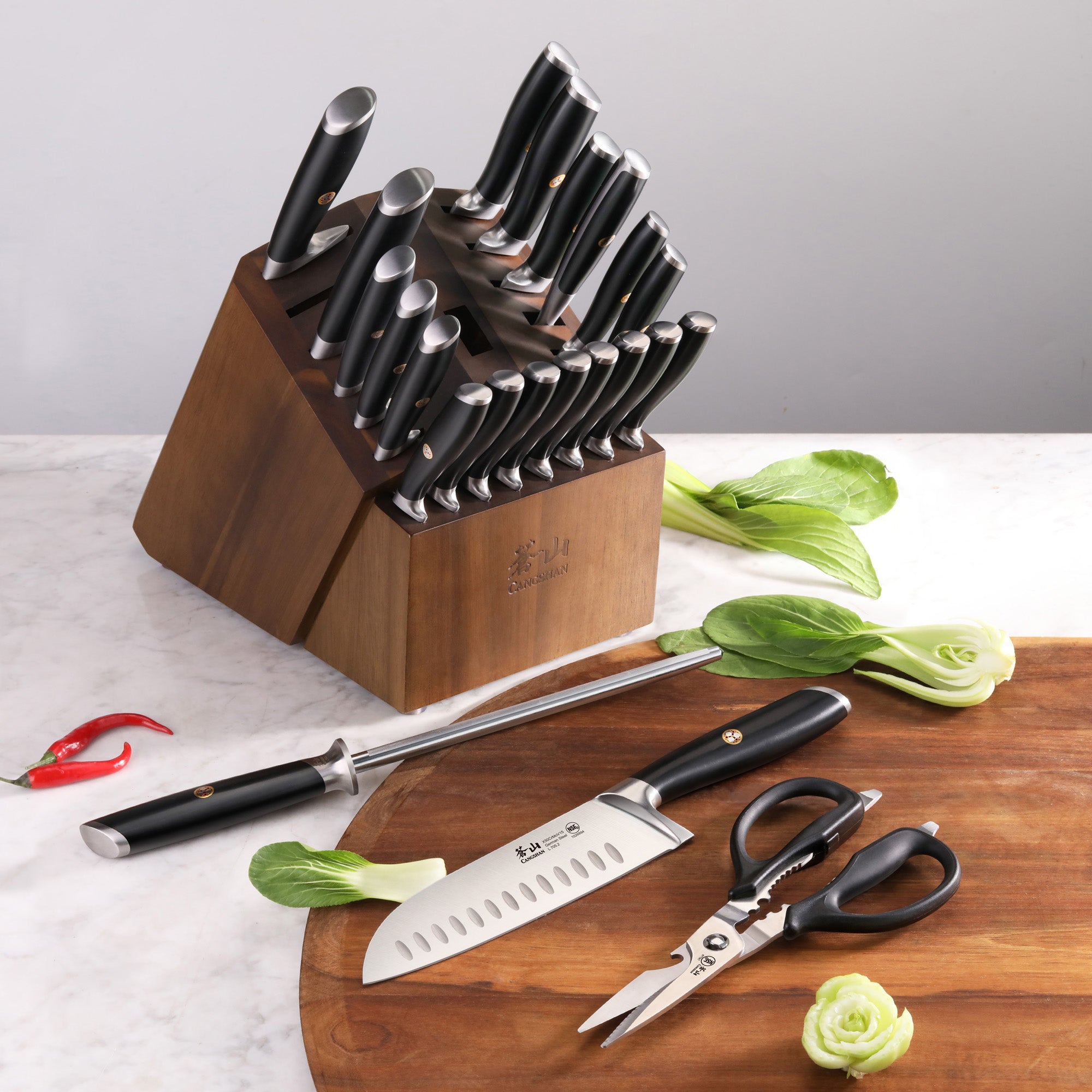 L & L1 Series 23-Piece Classic Knife Block Set, Forged German Steel