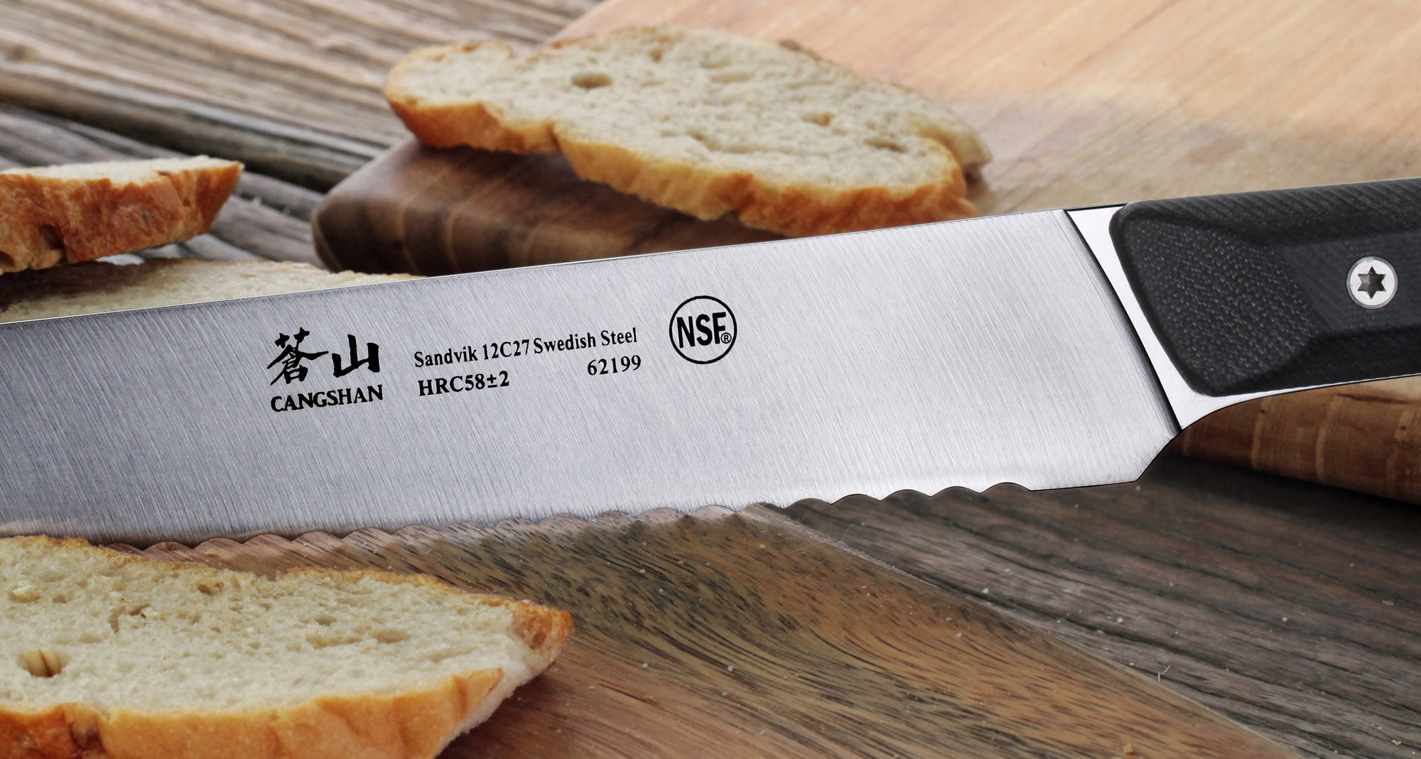 TG Series 10.25-Inch Bread Knife, Swedish 12C27M Steel, 62199