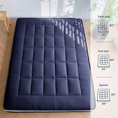 MAXYOYO 6" Extra Thick Japanese Futon Mattress with Rectangle Quilting, Stylish Floor Bed For Family, Black