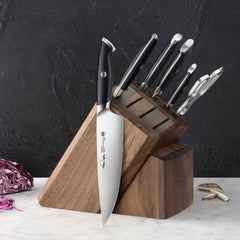 TKSC 7-Piece Knife Block Set with 8 Spare Slots, Forged Swedish Powder Steel, Thomas Keller Signature Collection, Black, 1024685