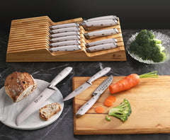 ALPS Series 15-Piece In-Drawer Knife Set with Bamboo Tray, Forged German Steel