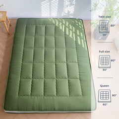 MAXYOYO Padded Japanese Floor Mattress, Green Foldable Roll Up Futon Mattress