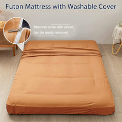 MAXYOYO 6" Extra Thick Floor Futon Mattress, Light Brown