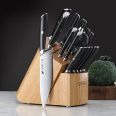 Saveur Selects 17-Piece Knife Block Set, Forged German Steel, 1026320