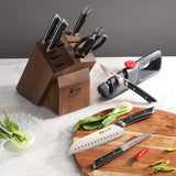 HELENA Series 8-Piece Knife Block Set, Forged German Steel, Acacia Block