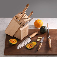 OLIV Series 8-Piece Knife Block Set, Maple, Forged Swedish 14C28N Steel, 501684