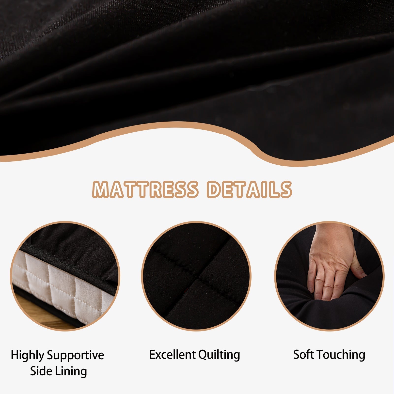 MAXYOYO Padded Japanese Floor Mattress, Black Foldable Roll Up Futon Mattress