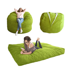 MAXYOYO Giant Bean Bag Chair Bed for Adults, Convertible Beanbag Folds from Lazy Chair to Floor Mattress Bed