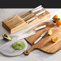 HELENA Series 7-Piece In-Drawer Knife Set, Forged German Steel, Bamboo Tray