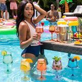 Floating Wine Glasses for Pool - Set of 2-18 OZ (Muted Blue)