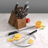 HELENA Series 8-Piece Knife Block Set, Forged German Steel, Acacia Block