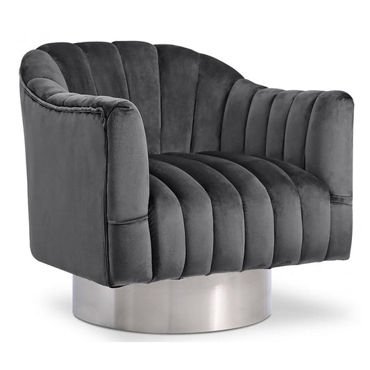 Farrah Velvet Swivel Chair