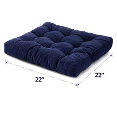 MAXYOYO Floor Pillow, 22x22 inch Square Meditation Seat Cushion, Navy